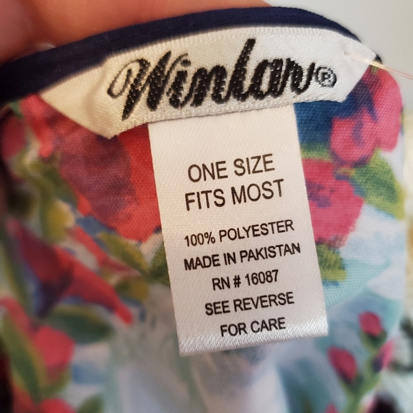 WINLAR FLORAL SATIN KAFTAN BEACH COVER DRESS - Picture 5 of 5